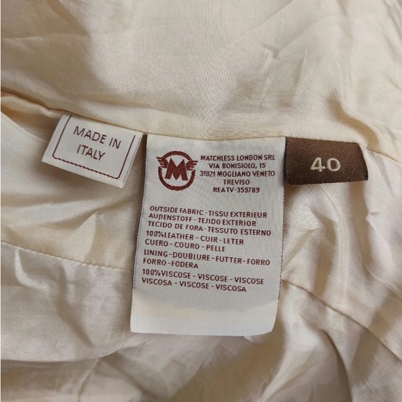 MATCHLESS Women’s Leather Moto Jacket, Camel, EU Size 40 - Picture 12 of 15